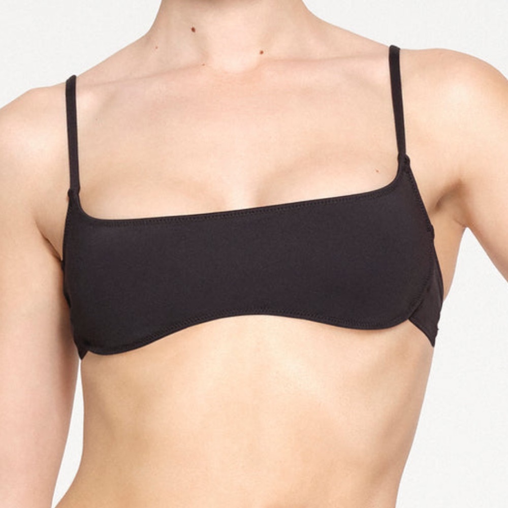 NWT Skims Recycled Swim Micro Scoop Bikini Top Bathing Suit Onyx Size 2X